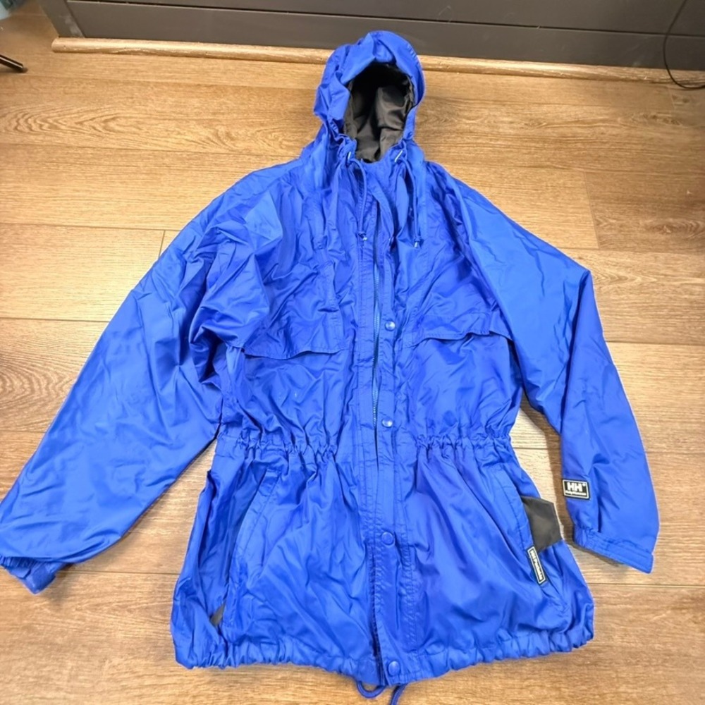 Helly Hansen Men's Vintage Packable Rain Jacket Blue Size Large Outdoors